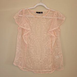 COPY - Sheer Lace Blush Top